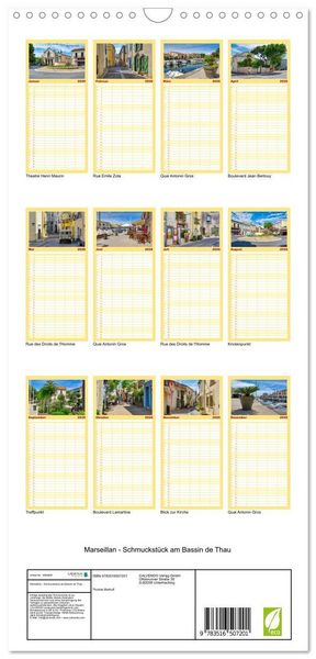 Produktbild: Familienplaner 2026 - Marseillan - Schmuckst&uuml;ck am Bassin de Thau mit 5 Spalten (Wandkalender, 21 x 45 cm) CALVENDO
