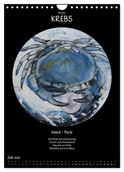 Produktbild: Sternzeichen - Charakter - Planeten - Edelsteine (Wandkalender 2026 DIN A4 hoch), CALVENDO Monatskalender