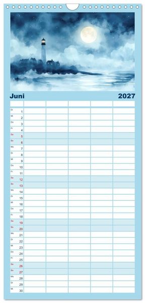 Produktbild: Familienplaner 2027 - Wellenw&auml;chter mit 5 Spalten (Wandkalender, 21 x 45 cm) CALVENDO