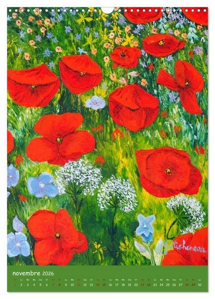 Produktbild: Coquelicots en peinture (Calendrier mural 2026 DIN A3 horizontal), CALVENDO calendrier mensuel