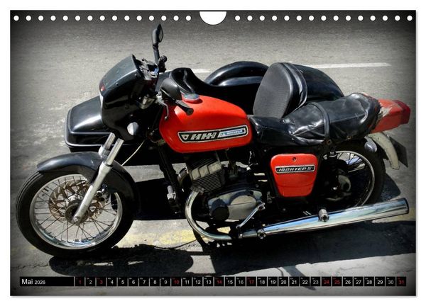 Produktbild: Motorrad-Gespanne in Kuba (Wandkalender 2026 DIN A4 quer), CALVENDO Monatskalender