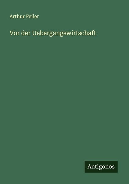 Produktbild: Vor der Uebergangswirtschaft