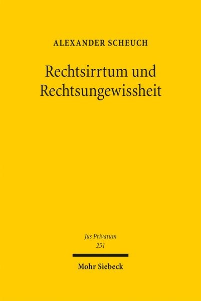 Produktbild: Rechtsirrtum und Rechtsungewissheit