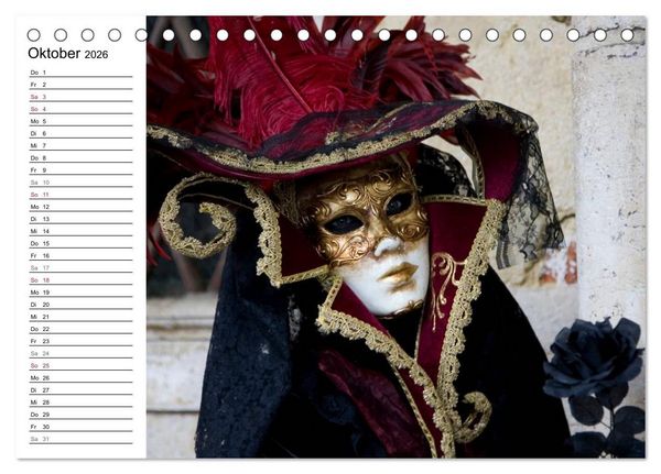 Produktbild: Carnevale di Venezia 2026 (Tischkalender 2026 DIN A5 quer), CALVENDO Monatskalender