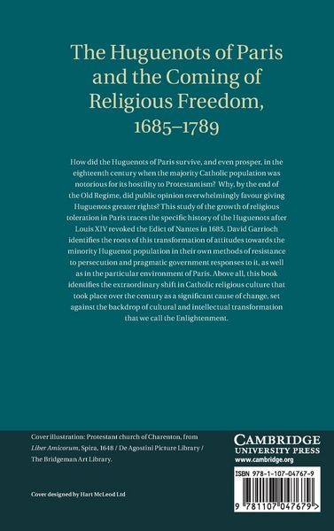 Produktbild: The Huguenots of Paris and the Coming of Religious Freedom, 1685-1789