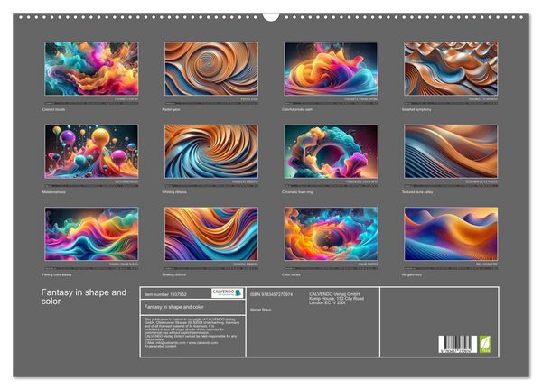 Produktbild: Fantasy in shape and color (Wall Calendar 2026 DIN A2 landscape), CALVENDO 12 Month Wall Calendar