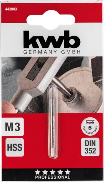 Produktbild: Kwb 443003 Einschnittgewindebohrer 1 St&uuml;ck M3 0.5 DIN 352 HSS 1St.