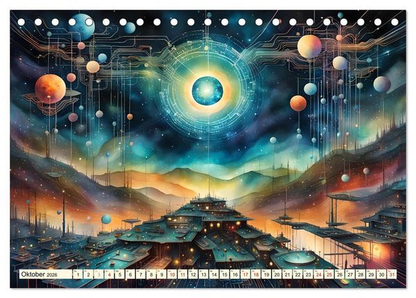 Produktbild: Vernetzte Visionen (Tischkalender 2026 DIN A5 quer), CALVENDO Monatskalender