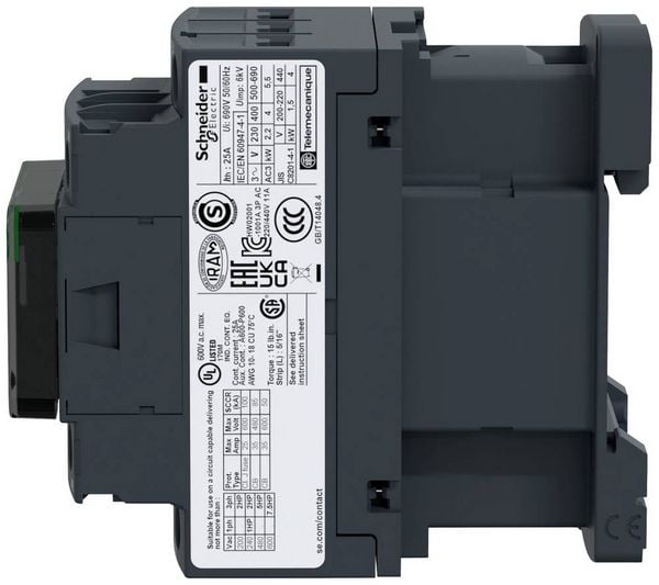 Produktbild: Schneider Electric LC1D09P7 Sch&uuml;tz 1 Schlie&szlig;er, 1 &Ouml;ffner 1 St.