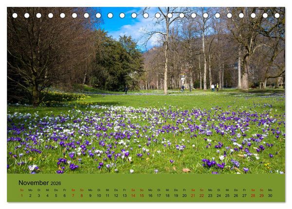 Produktbild: Kurpark Baden-Baden (Tischkalender 2026 DIN A5 quer), CALVENDO Monatskalender