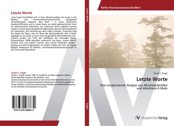 Letzte Worte, Taschenbuch von Sarah C. Engel, AV Akademikerverlag, 9783639468632