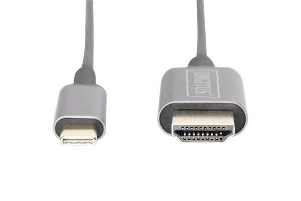 Produktbild: Digitus USB 3.2 Gen 1 (USB 3.0), USB 3.2 Gen 1 (USB 3.0) Adapterkabel [1x USB 3.2 Gen 2 Stecker C (USB 3.1), USB-C&reg; Stecker - 1x HDMI-Stecker]