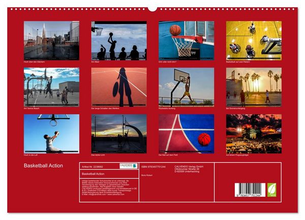 Produktbild: Basketball Action (hochwertiger Premium Wandkalender 2026 DIN A2 quer), Kunstdruck in Hochglanz