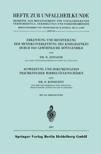 Produktbild: Erkennung und Beurteilung der Meniskusverletzung des Kniegelenkes durch das Gew&ouml;hnliche R&ouml;ntgenbild. Auswertung und Dokumentation Traumatischer Wirbel