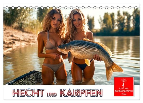 Produktbild: Hecht und Karpfen (Tischkalender 2026 DIN A5 quer), CALVENDO Monatskalender