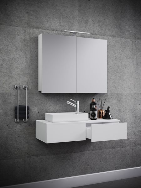 Produktbild: 3-tlg G&auml;ste WC Waschplatz Waschtisch Gudas Schrank