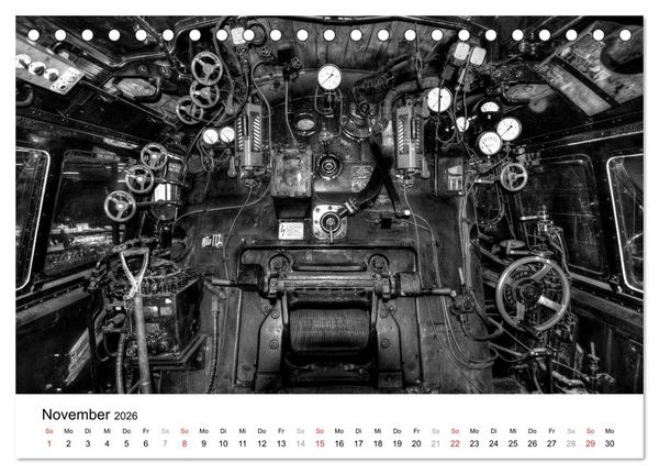 Produktbild: Unter Dampf - Eisenbahnromantik in schwarz-wei&szlig; (Tischkalender 2026 DIN A5 quer), CALVENDO Monatskalender