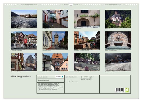 Produktbild: Miltenberg am Main (Wandkalender 2026 DIN A2 quer), CALVENDO Monatskalender