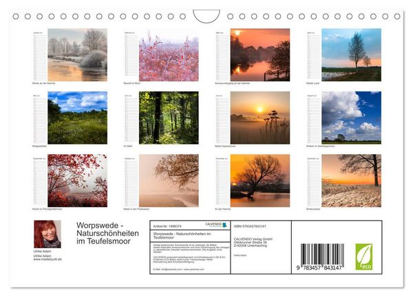 Produktbild: Worpswede - Natursch&ouml;nheiten im Teufelsmoor (Wandkalender 2026 DIN A4 quer), CALVENDO Monatskalender