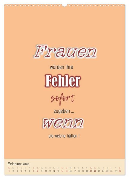 Produktbild: Was Mann &uuml;ber Frau wissen sollte und umgekehrt ... (hochwertiger Premium Wandkalender 2026 DIN A2 hoch), Kunstdruck in Hochglanz