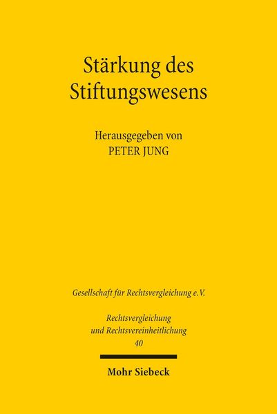 Produktbild: St&auml;rkung des Stiftungswesens