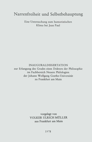Produktbild: Narrenfreiheit und Selbstbehauptung