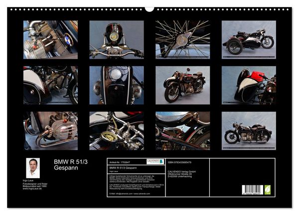 Produktbild: BMW R 51/3 Gespann (Wandkalender 2025 DIN A2 quer), CALVENDO Monatskalender