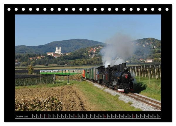 Produktbild: Eisenbahndampfromantik (Tischkalender 2026 DIN A5 quer), CALVENDO Monatskalender