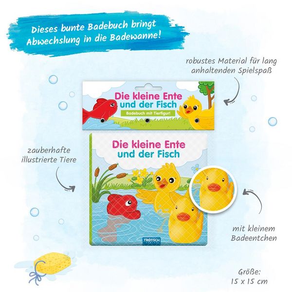 Produktbild: Tr&ouml;tsch Badebuch mit Tierfigur Die kleine Ente und der Fisch