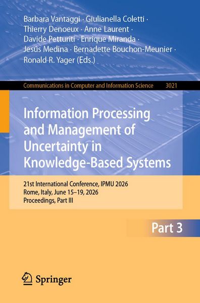 Produktbild: Information Processing and Management of Uncertainty in Knowledge-Based Systems