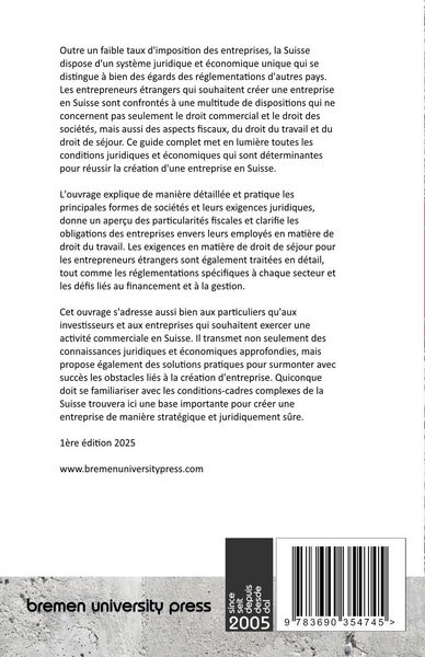 Produktbild: Cr&eacute;ation d'entreprise en Suisse par des ressortissants &eacute;trangers
