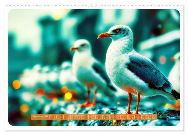 Produktbild: Gierige M&ouml;wen (hochwertiger Premium Wandkalender 2027 DIN A2 quer), Kunstdruck in Hochglanz