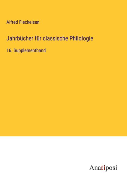 Produktbild: Jahrb&uuml;cher f&uuml;r classische Philologie