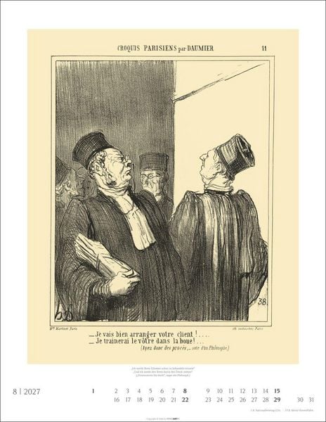 Produktbild: Honor&eacute; Daumier: Die Juristen Kalender 2027