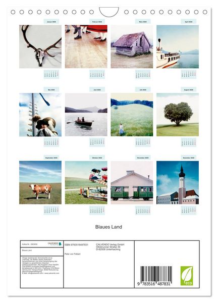 Produktbild: Blaues Land (Wandkalender 2026 DIN A4 hoch), CALVENDO Monatskalender