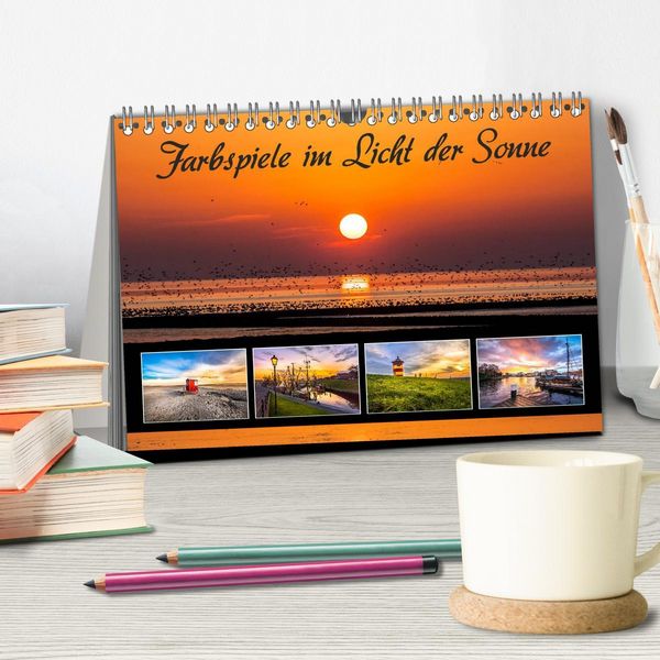 Produktbild: Farbspiele im Licht der Sonne (Tischkalender 2026 DIN A5 quer), CALVENDO Monatskalender