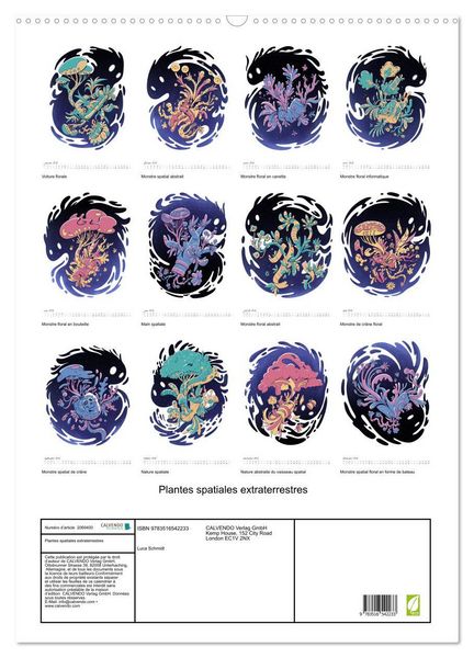 Produktbild: Plantes spatiales extraterrestres (Calendrier mural 2026 DIN A2 horizontal), CALVENDO calendrier mensuel