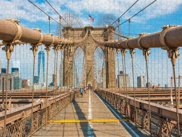 Produktbild: CALVENDO Puzzle Brooklyn Bridge und Skyline | 1000 Teile Lege-Gr&ouml;&szlig;e 64x48cm Foto-Puzzle f&uuml;r gl&uuml;ckliche Stunden