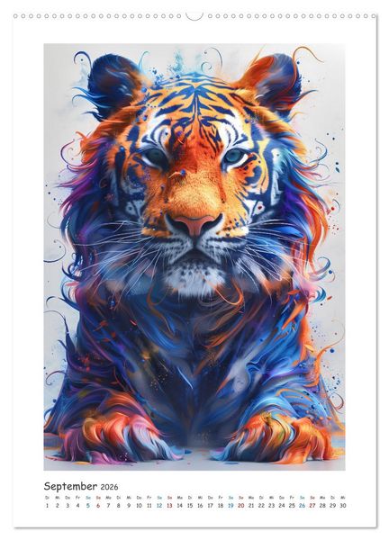 Produktbild: Tierische Kunst (hochwertiger Premium Wandkalender 2026 DIN A2 hoch), Kunstdruck in Hochglanz