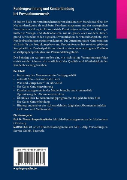 Produktbild: Kundengewinnung und Kundenbindung bei Presseabonnements