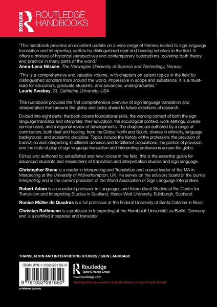 Produktbild: The Routledge Handbook of Sign Language Translation and Interpreting