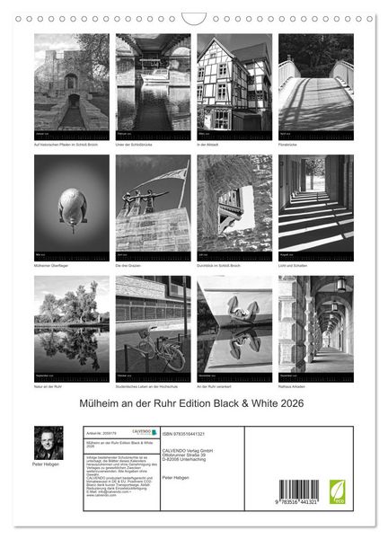 Produktbild: M&uuml;lheim an der Ruhr Edition Black & White 2026 (Wandkalender 2026 DIN A3 hoch), CALVENDO Monatskalender