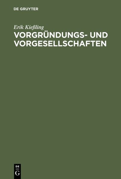Produktbild: Vorgr&uuml;ndungs- und Vorgesellschaften