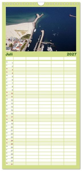 Produktbild: Familienplaner 2027 - Seebad Warnem&uuml;nde mit 5 Spalten (Wandkalender, 21 x 45 cm) CALVENDO