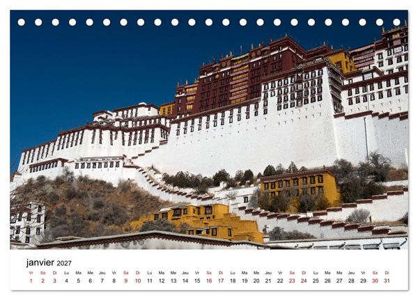 Produktbild: Monast&egrave;res et paysages du Tibet (Calendrier de bureau 2027 DIN A5 vertical), CALVENDO calendrier mensuel