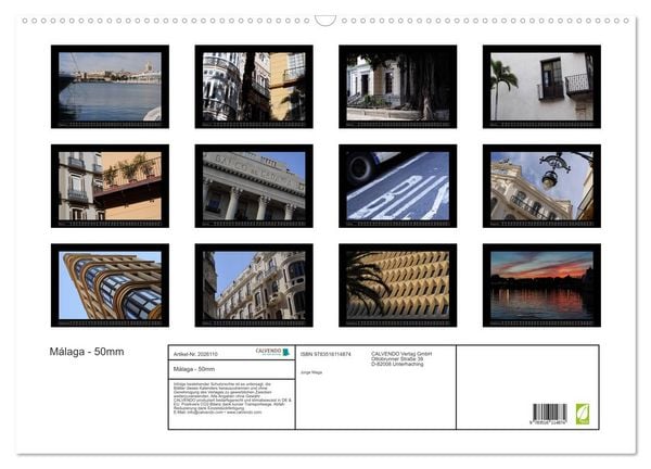 Produktbild: M&aacute;laga - 50mm (Wandkalender 2026 DIN A2 quer), CALVENDO Monatskalender