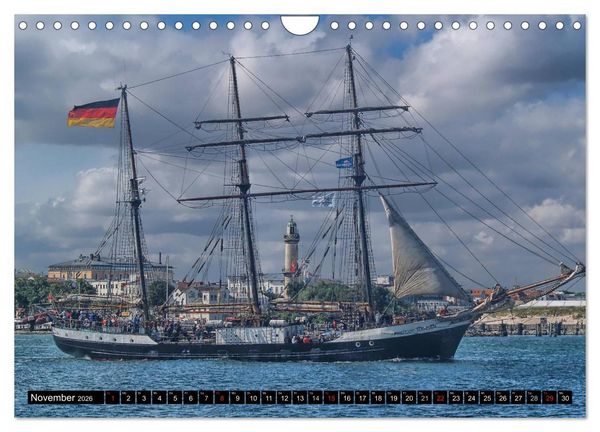 Produktbild: Segelschiffe vor Warnem&uuml;nde (Wandkalender 2026 DIN A4 quer), CALVENDO Monatskalender