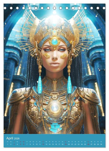 Produktbild: Antike Priesterinnen. Kunstvolle Fantasy-Portraits (Tischkalender 2026 DIN A5 hoch), CALVENDO Monatskalender