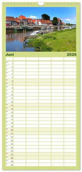 Produktbild: Familienplaner 2026 - Ribe, D&auml;nemarks alte Stadt mit Mittelaltercharme und Wikinger-Vergangenheit mit 5 Spalten (Wandkalender, 21 x 45 cm) CALVENDO