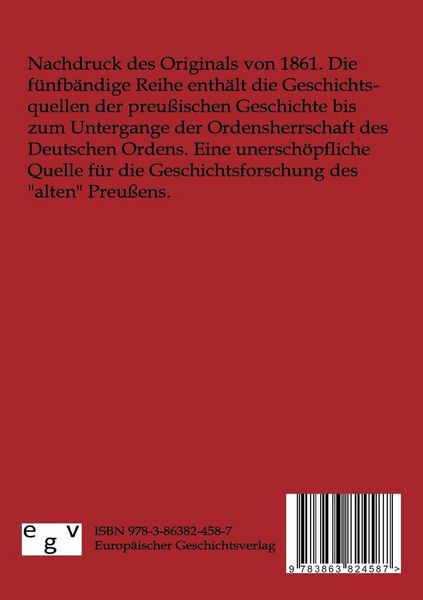 Produktbild: Die Geschichtsquellen der Preu&szlig;ischen Vorzeit bis zum Untergange der Ordensherrschaft